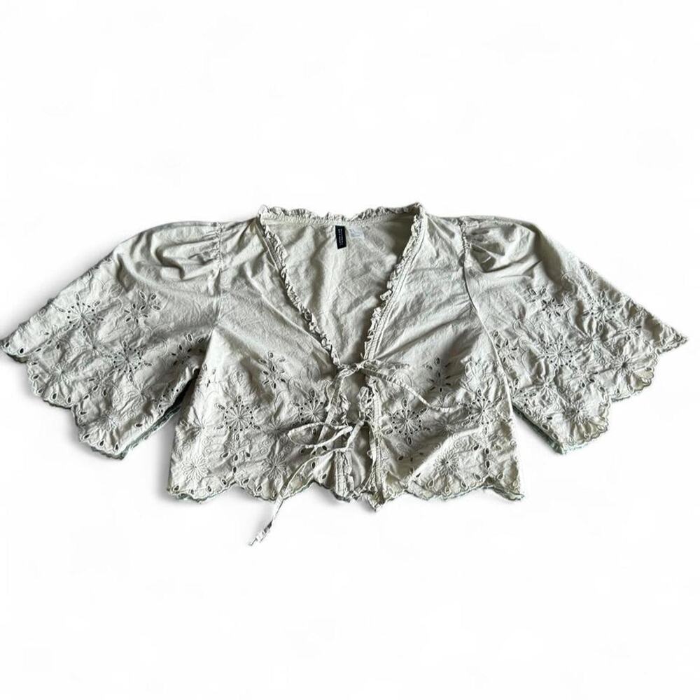 H&M Embroidered Crop Top